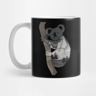 Koala Design with Nature Double Exposure for Animal Lovers Mug